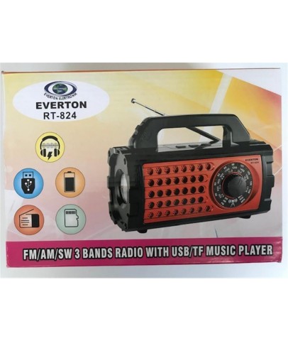 Everton RT-824 Bluetooth USB-SD-FM Şarjlı Nostaljik Radyo (El Feneri)