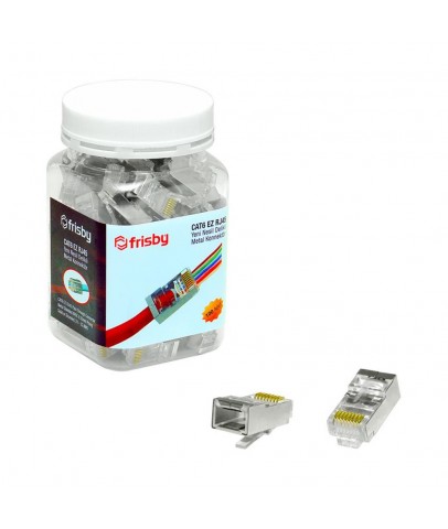 Frisby FNW-RJ4532N CAT6 EZ RJ45 100lü Yeni Nesil Delikli Metal Konnektör