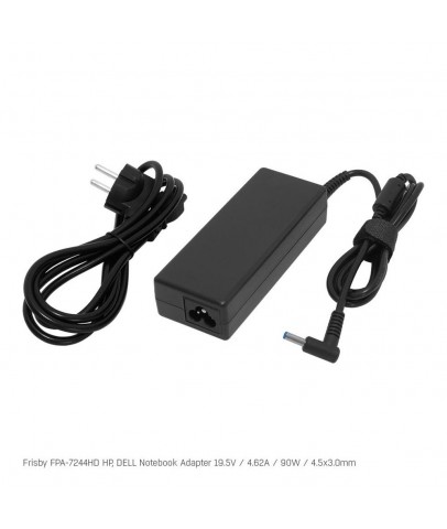 Frisby FPA-7244HD Notebook Adaptör (HP, DELL) 19.5V 4.62A (Uç Boyutu : 4.5 x 3.0mm)