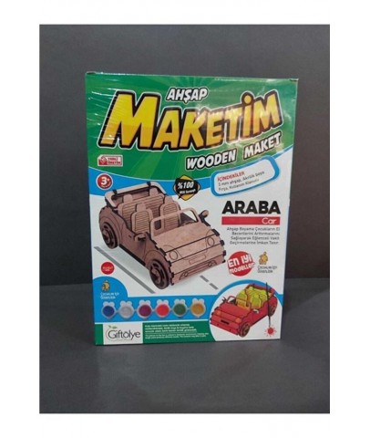 Giftölye 3D Ahşap Araba