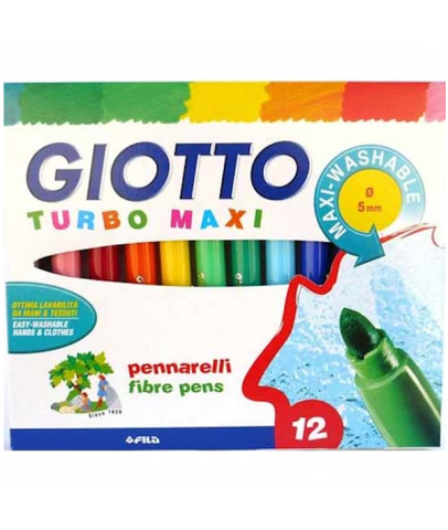 Giotto Keçeli Boya Kalemi Turbo Maxi 12 Renk