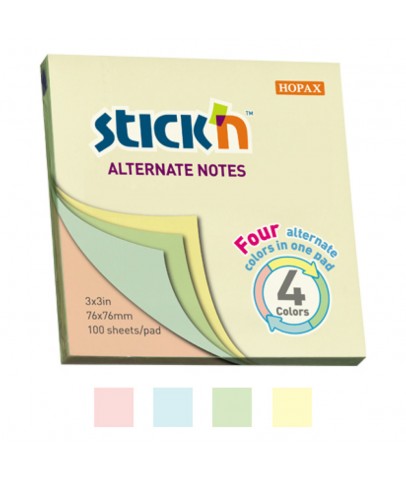 Gıpta Stıckn Yapışkanlı Not Kağıdı Pastel 4 Renk 76x76 100 YP 21821