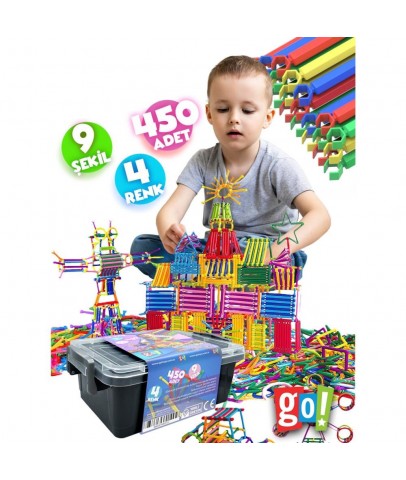 Gotoys Geometrik Çubuklar 450 Parça