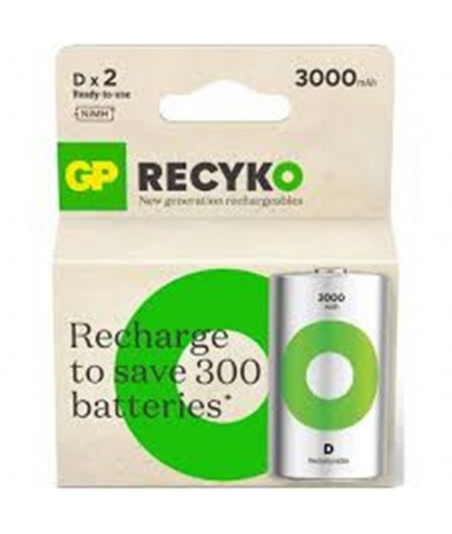 Gp 3000 mAh Büyük Boy Şarjlı Pil 2 li  Paket D Boy GP300DHCR21-2TLB2