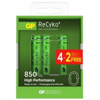 Gp AAA 850 mAh Şarjlı İnce Kalem Pil  4+2'li Paket Recyko GPHCH83BOK