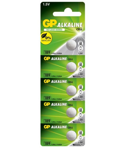 GP GP189-C5 LR54 (LR1130)Alkalin Düğme Pil 5'li Paket