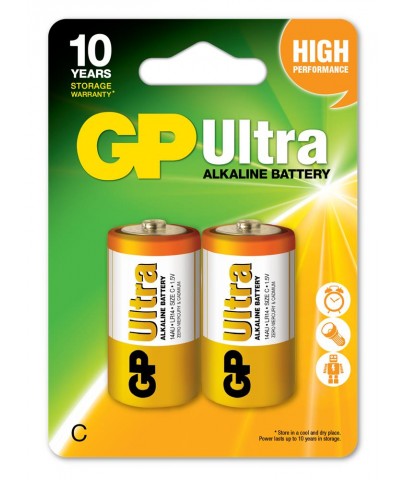 GP LR14 Orta Boy Ultra Alkalin Pil 2'li Paket GP14AU-U2 C Boy