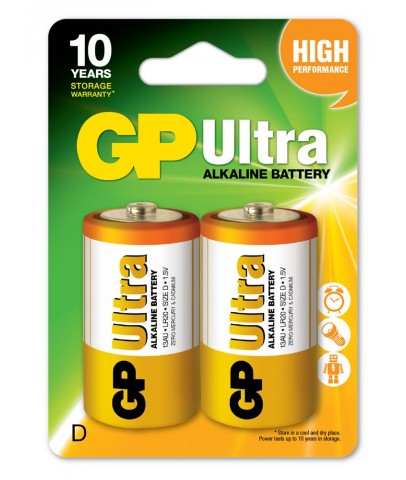 GP LR20 Büyük Boy Ultra Alkalin Pil 2'li Paket GP13AU-U2 D Boy