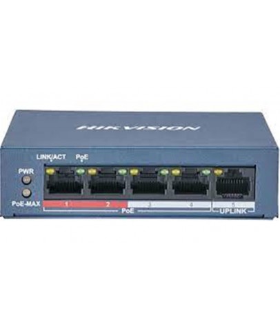 Hikvision DS-3E0105P-E-M(B) 4 PORT 10-100 4 PORT POE 35W Yönetilemez Switch