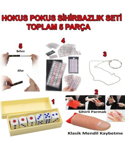 Hokus Pokus Sihirbazlık Seti 5 Parçalık Set