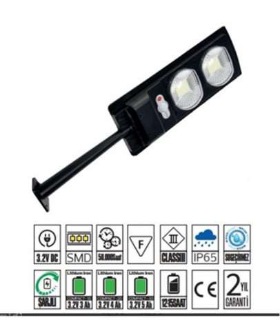 Horoz Compact 20w Led Solar Sokak Armatürü 230Lm 6400k SMD Led Beyaz Işık Su Geçirmez (12-15 saat)