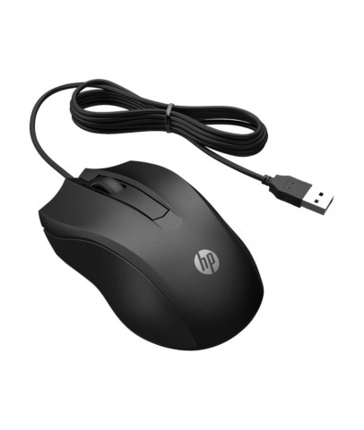 HP 100 6VY96AA Siyah Optik Kablolu Mouse 1.600 DPI Hassas Optik Sensörü