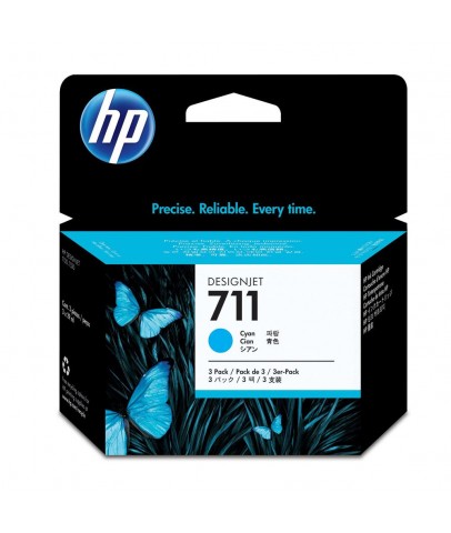 HP 711 Cyan Mavi 29ML 3lü Plotter Kartuş Seti CZ134A