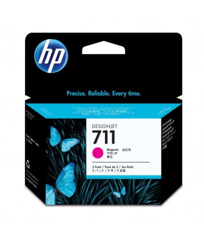 HP 711 Magenta Kırmızı 29ML 3lü Plotter Kartuş Seti CZ135A