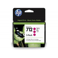 HP 712 Magenta Kırmızı 29ML 3Lü Paket Plotter Kartuşu 3ED78A