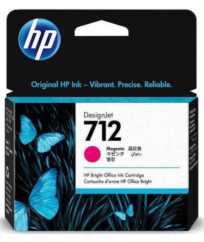 HP 712 Magenta Kırmızı 29ML Plotter Kartuşu 3ED68A