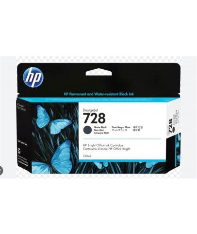 HP 728 Matte Black Mat Siyah 130ML Plotter Kartuşu 3WX25A