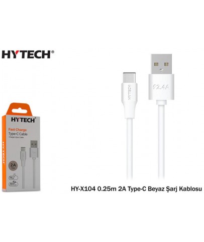 Hytech HY-X104 0.25m 2A Type-C Beyaz Şarj Kablosu