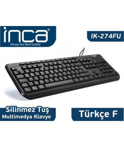 Inca IK-274FU f-usb Multimedya Black Laser Prınt Klavye