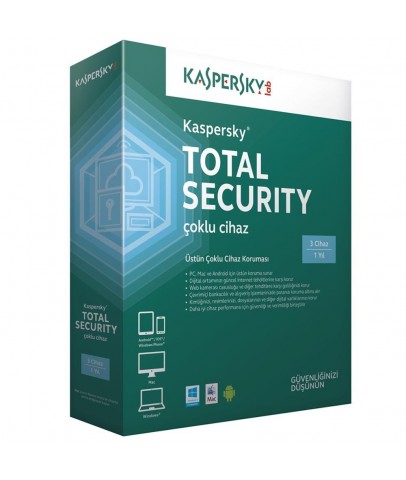 Kaspersky Total Security 3 Kullanıcı 1 Yıl