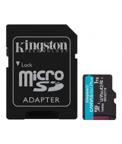 Kingston SDCG3-1TB 1TB microSDXC Canvas Go Plus 170R A2 U3 V30 Card + ADP Hafıza Kartı