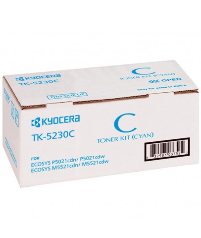 Kyocera TK-5230C Cyan Mavi Orjinal Fotokopi Toneri Ecosys M5521cdn-5521cdw P5021cdn-5021cdw 2.200 Sa