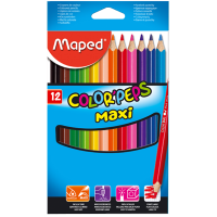 Maped Kuru Boya Maxi Karton Kutu Jumbo Üçgen 12 Renk 834010