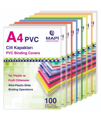 Mapi Cilt Kapağı Plastik Opak A4 160 MIC Mavi