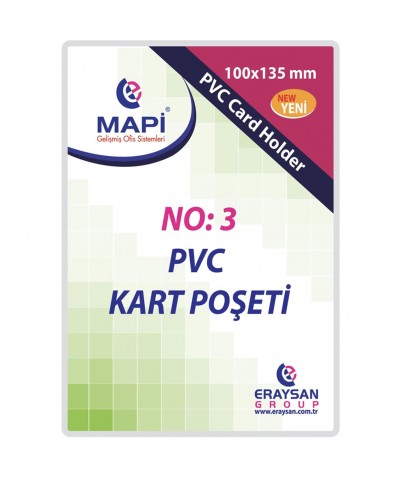 Mapi Kart Poşeti Dikey PVC NO:3 100x135 Şeffaf 910 10 37