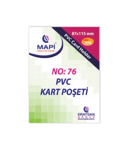 Mapi Kart Poşeti Dikey PVC NO:76 87x115 Şeffaf 910 10 39