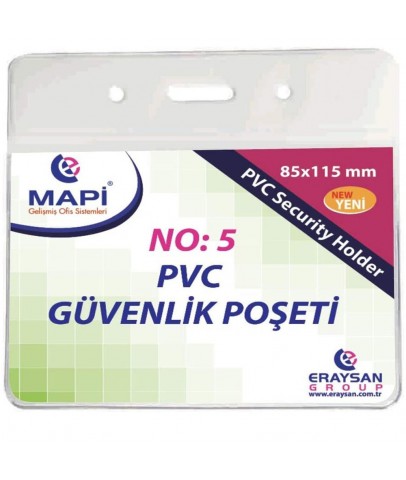 Mapi Kart Poşeti Yatay Güvenlik 85x115 MM Şeffaf 910 10 35