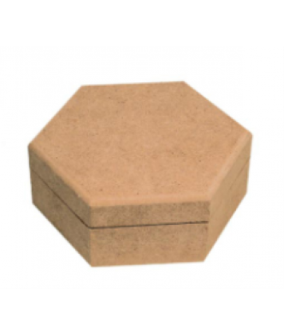 Mdf Kapaklı Altıgen Kutu 23x23x9.5