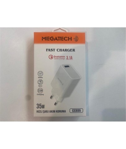 Megatech CC035 35W Usb Ev Şarj Kafa 3.1A Hızlı Şarj