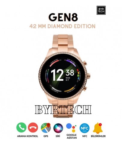 Megatech GEN 8 42 mm GPS-NFC-Siri Destekli Smartwatch Diamond Edition Akıllı Saat