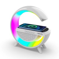 Mikado MD-G111 Beyaz 10W 1800mAh BT-TF-USB-15W Wireless Şarj RGB Işıklı Speaker