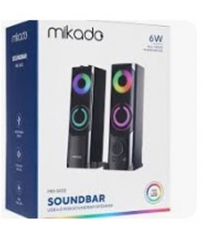 Mikado MD-S102 2.0 3Wx2CH RGB Ledli Siyah USB Soundbar Speaker Hoparlör