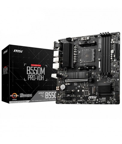 Msi B550M PRO-VDH AM4 DDR4 4400(OC) HDMI DP VGA M.2 USB3.2 MATX Anakart