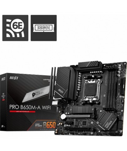 Msı Mb Pro B650M-A Wifi Am5 Ddr5 6400Mhz(Oc) Hdmı Dp M.2 Usb3.2 2.5G Lan Wifi 6E Matx Anakart