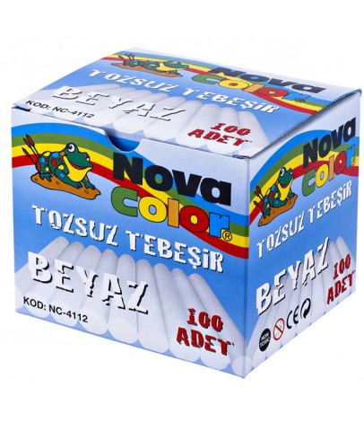 Nova Color Tebeşir Tozsuz 100 LÜ Beyaz NC-4112