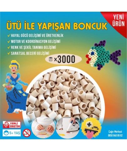 Nusrat Bilişim Ütü ile Yapışan Boncuk 5mm 3000'li Bej