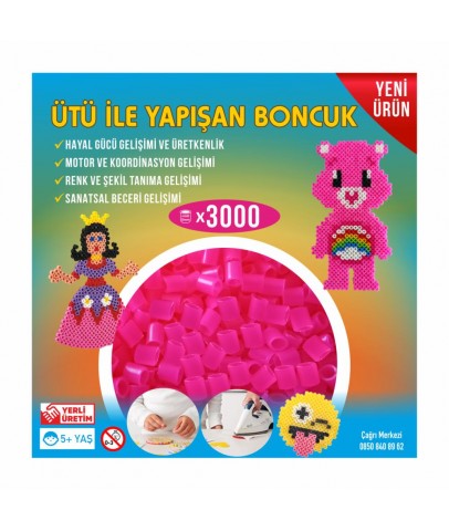 Nusrat Bilişim Ütü ile Yapışan Boncuk 5mm 3000'li Pembe