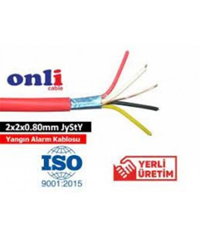 Onli 2x2x0,80mm J-Y(st)Y...Lg CCA 100 metre Yangın Alarm Kablosu