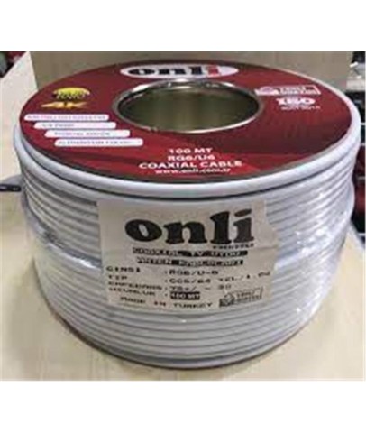 Onli RG6-U6 64 Tel 1,02 CCS-AL 100 metre Anten Uydu Kablosu