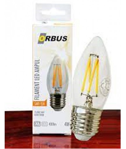 Orbus ORB-B36 Mum 4W E27 Clear Dekoratif Led Ampul 400 Lm Ra80 220-240V-50Hz