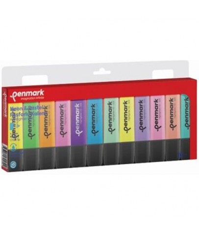 Penmark Fosforlu Kalem 12 Li Karışık Renk 6 Pastel+ 6 Neon