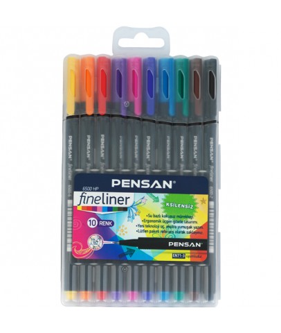 Pensan Fineliner 0.4 MM 10 LU Plastik Kutulu 6500 HP