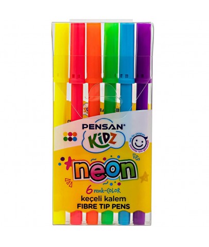 Pensan Kids Keçeli Kalem Neon 6 Renk