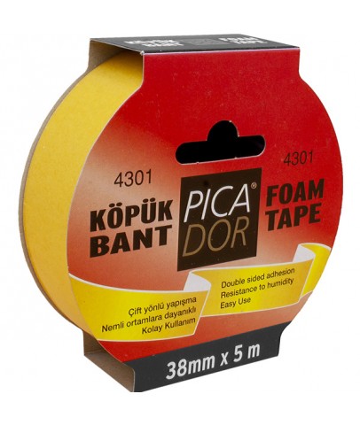 Picador Çift Taraflı Bant Köpük Rulo Askılı 38x5 Mt 4301