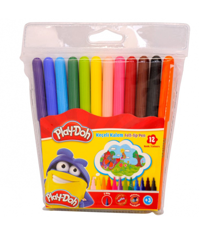 Play-Doh Keçeli Kalem Pvc 2 MM 12 Renk PLAY-KE005