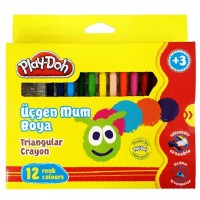 Play-Doh Üçgen Crayon (Mum) Boya 12 Renk